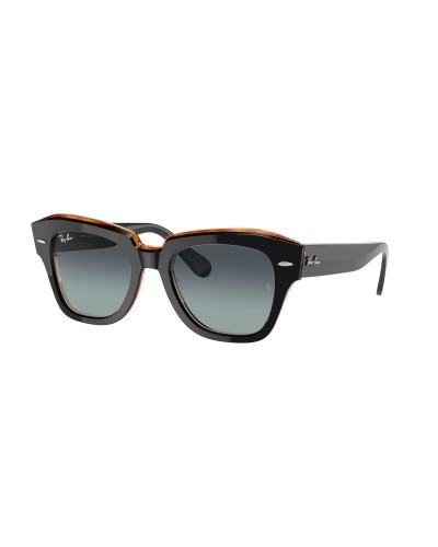 RAY-BAN 2186 STATE STREET 132241 BLACK ON TRANSPARENT BROWN SUNGLASSES