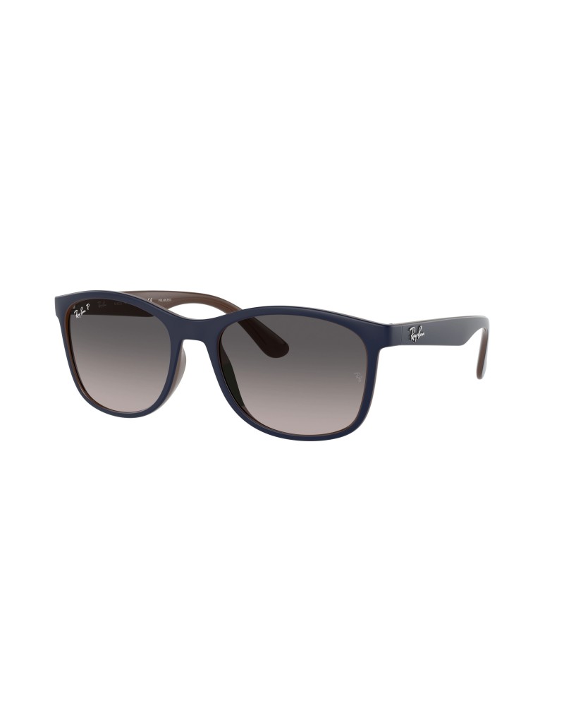 RAY-BAN 4374  6601M3 MATTE BLUE ON BROWN SUNGLASSES