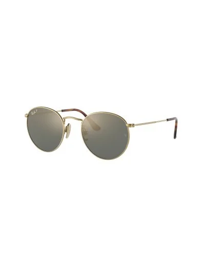 RAY-BAN 8247 ROUND 9217T0 DEMIGLOSS BRUSHED GOLD SUNGLASSES