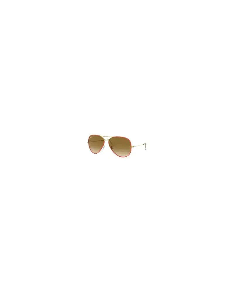 RAY-BAN 3025JM AVIATOR FULL COLOR 919651 RED ON LEGEND GOLD SUNGLASSES